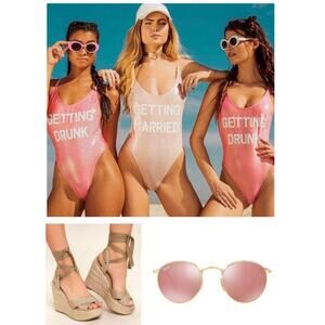Bride Getting Drunk Bubblegum One Piece Swimsuit